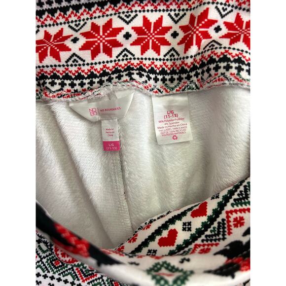 No Boundaries Fair Isle Bear Christmas holiday leggings large - Picture 5 of 7
